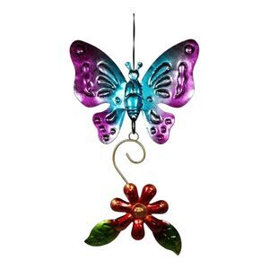 Trueliving Indoor Outdoor Garden Hanging Wall Decor Multicolor Butterfly Flower
